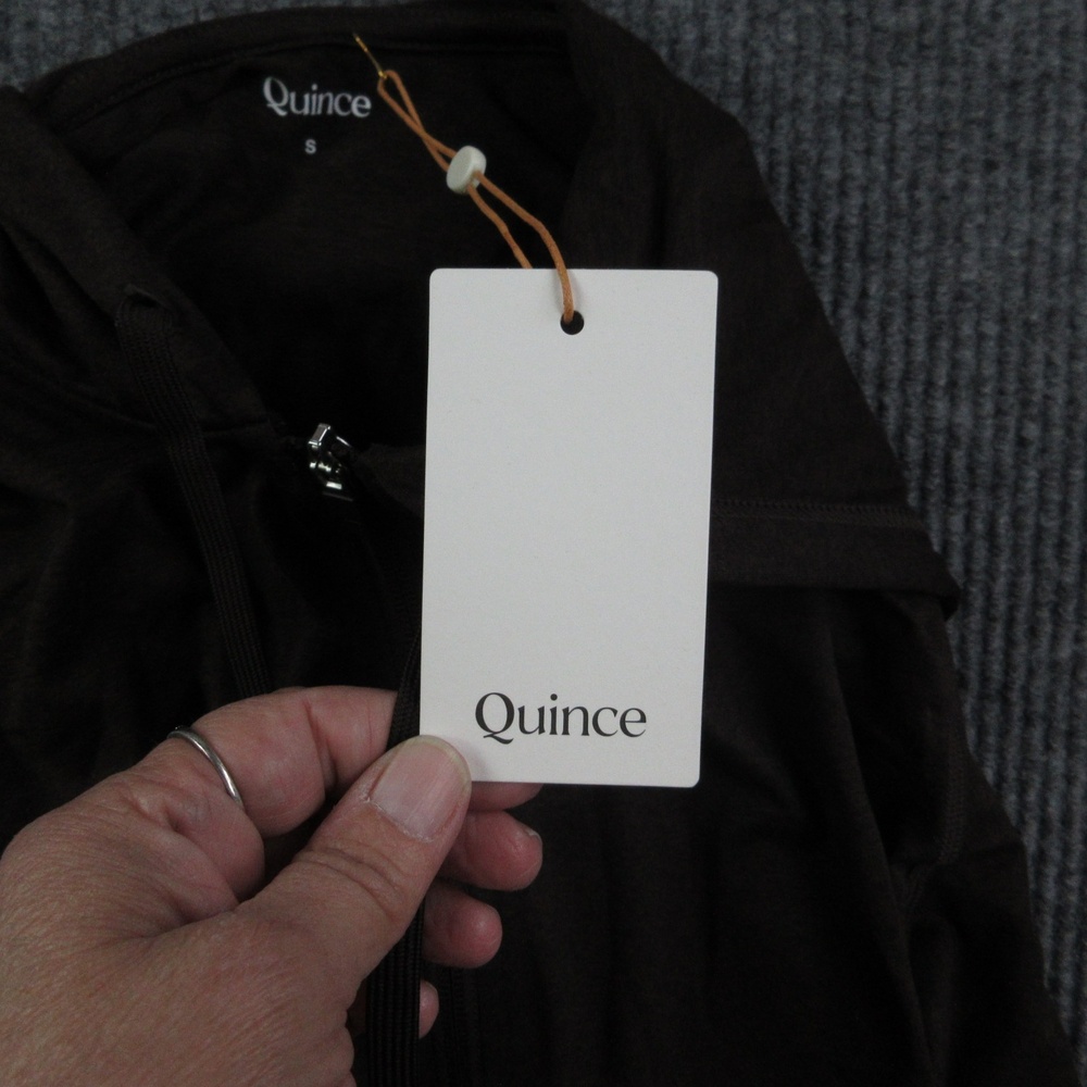 Quince Hoodie Full Zip Womens S Brown Flowknit Lightweight Jersey Hooded NWT - Picture 13 of 16